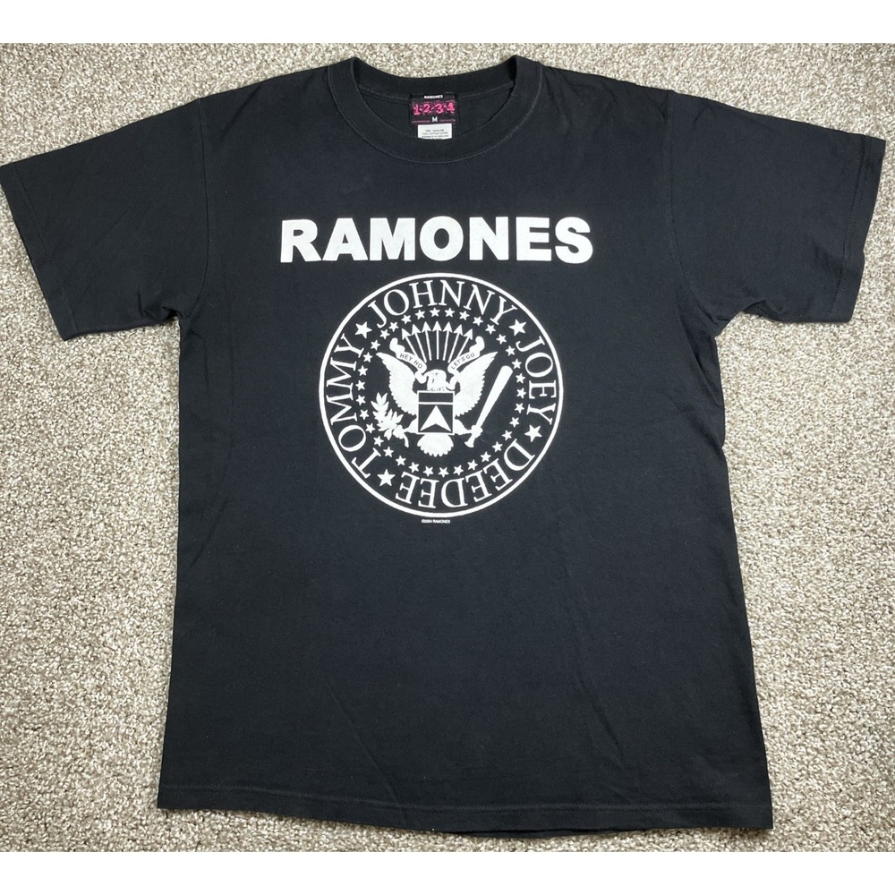 Vintage 2004 Ramones Tommy Johnny Joey Deedee Band T-Shirt Black Size Medium
